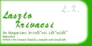 laszlo krivacsi business card